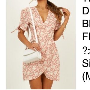 Floral pink wrap dress